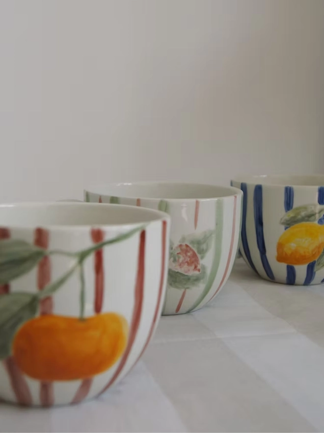Striped 'Sole Mio' Cocoa Mug