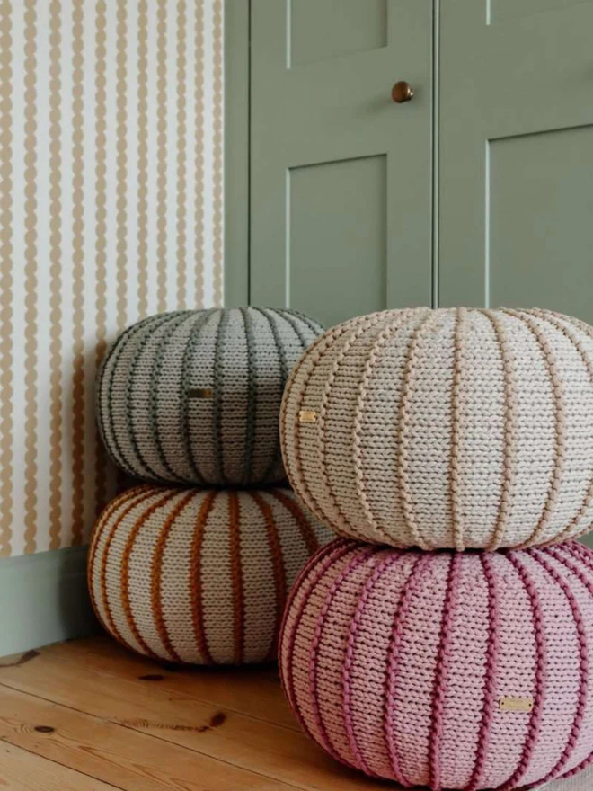 Zuri House. Various Ziggy pouffes.