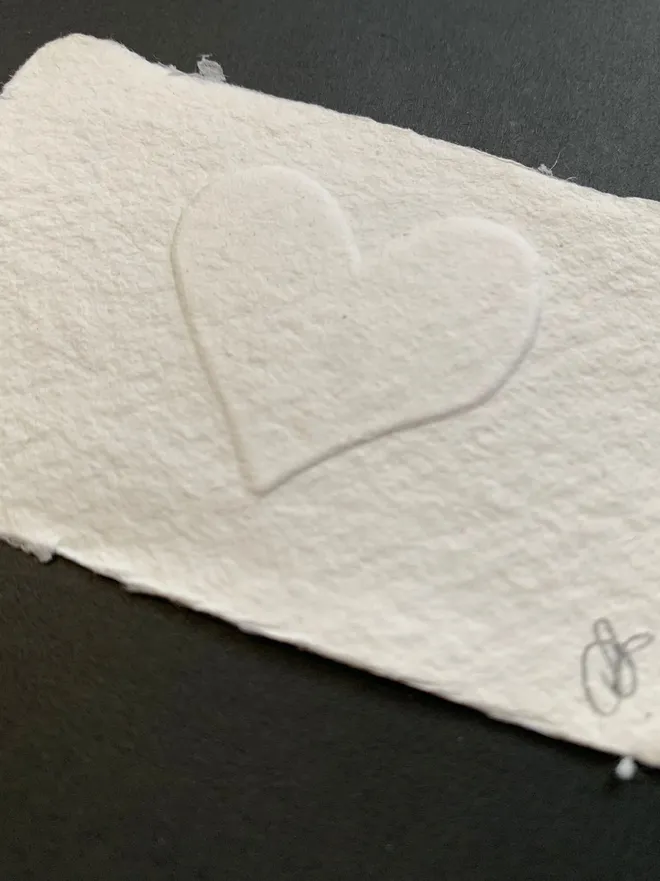 embossed paper heart artwork handmade susan bradley