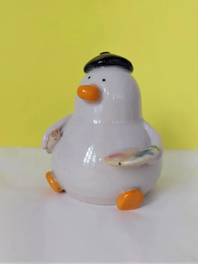 Quackson Pollock Artist Duck Vase