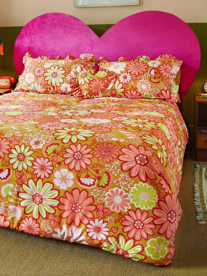 Gladys Duvet Cover. A flower patterned, vibrantly coloured duvet cover.