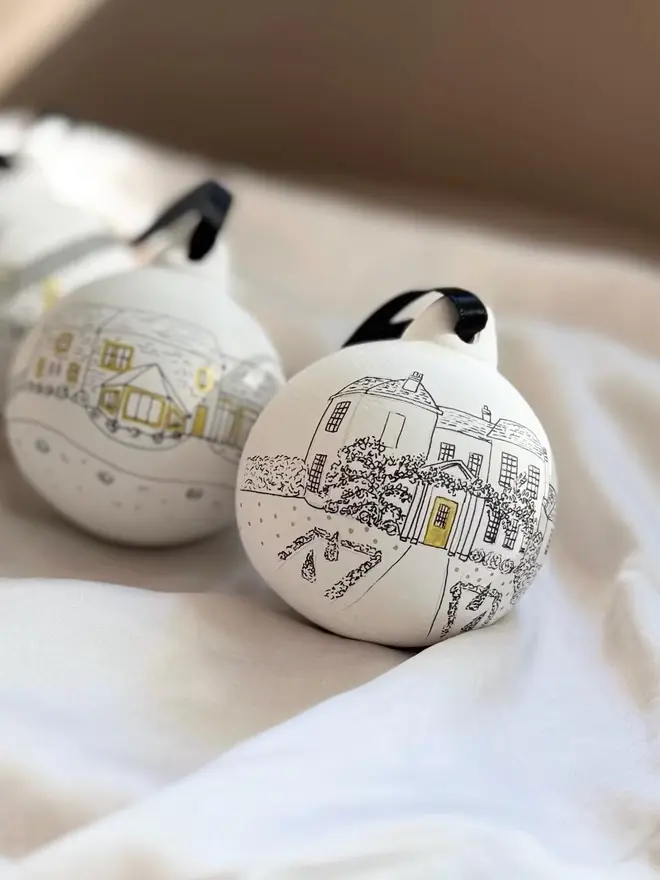 Bespoke Illustrated Ceramic Bauble