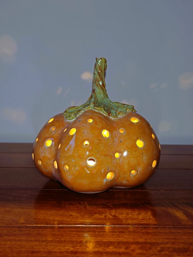 Pumpkin candle holder