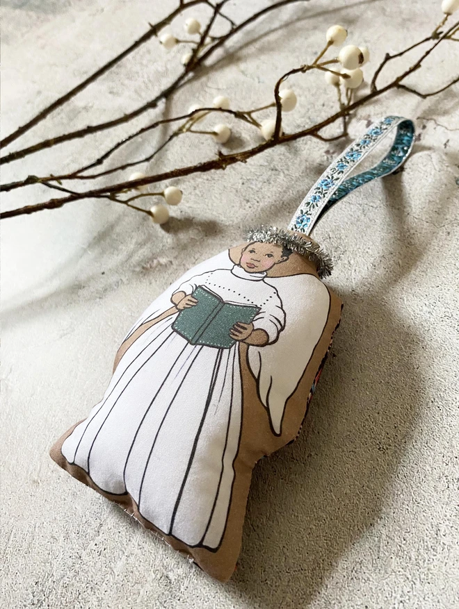 an afro cARIBEAN CHRISTMAS TREE ANGEL DECORATION