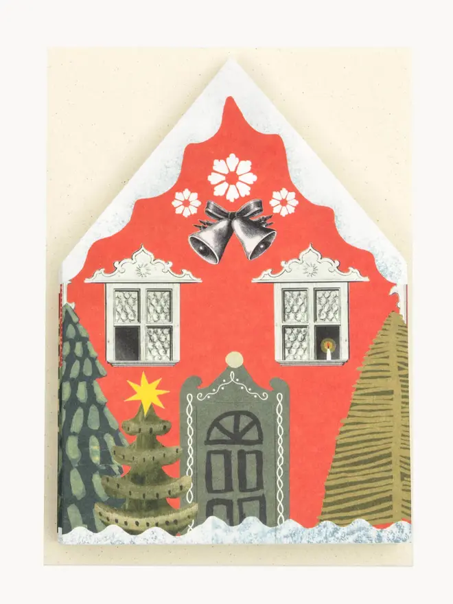 christmas house card concertina