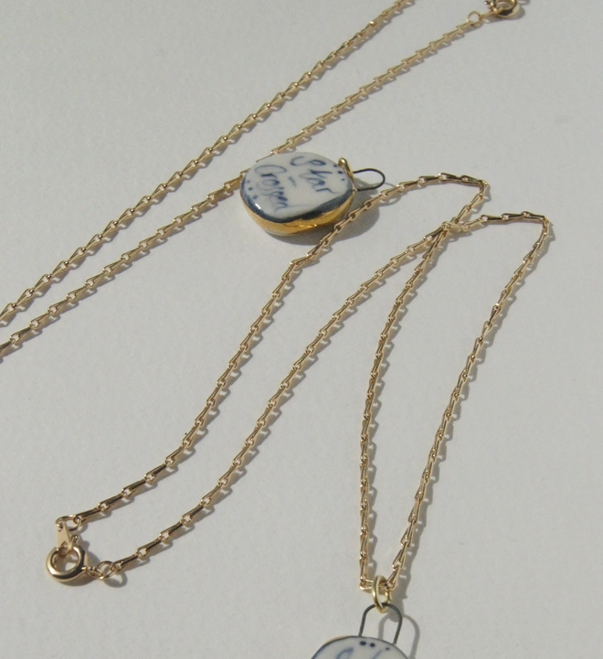 star crossed porcelain and gold lustre necklace 