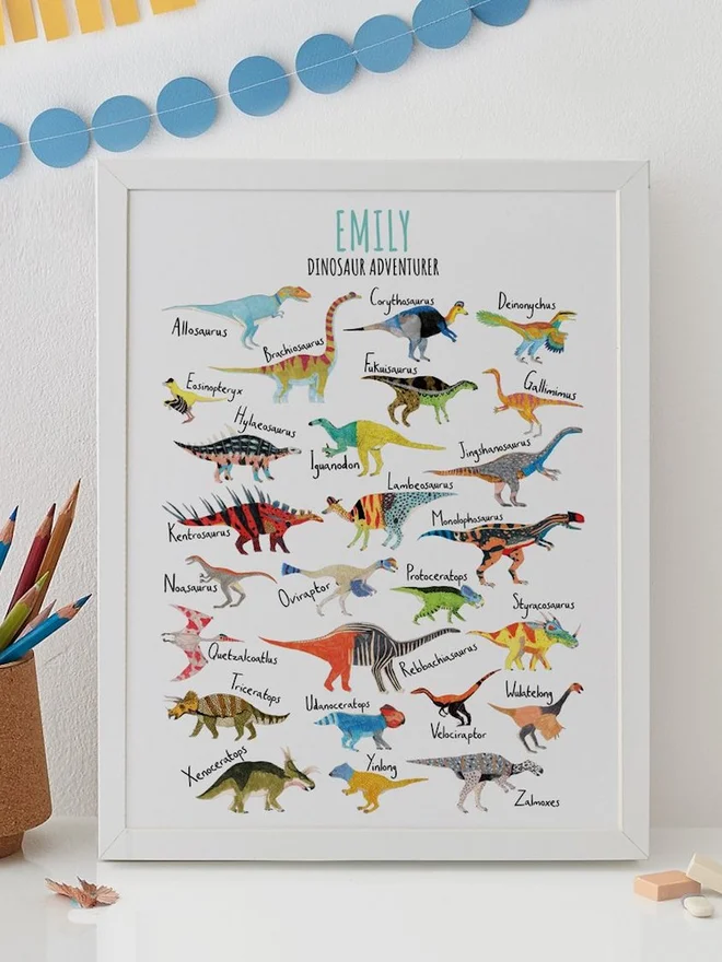 Personalised Dinosaur Alphabet print