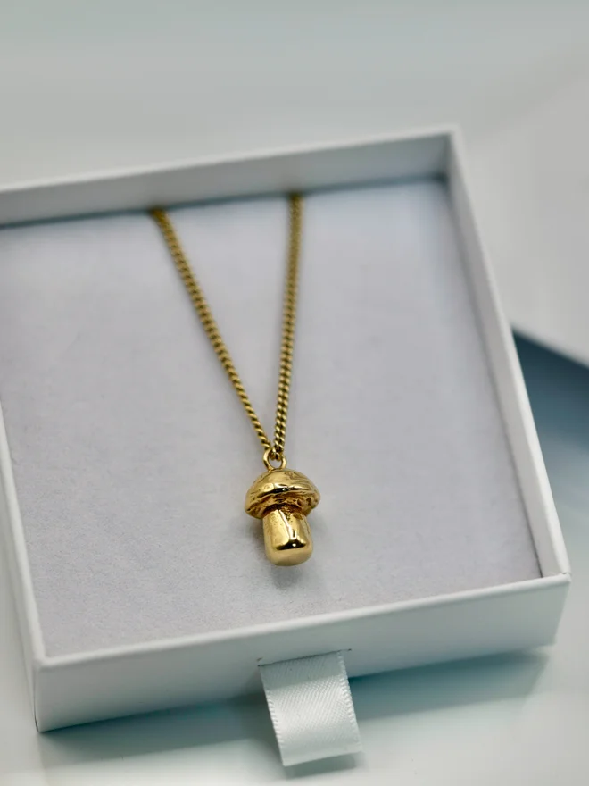 porcini mushroom pendant necklace