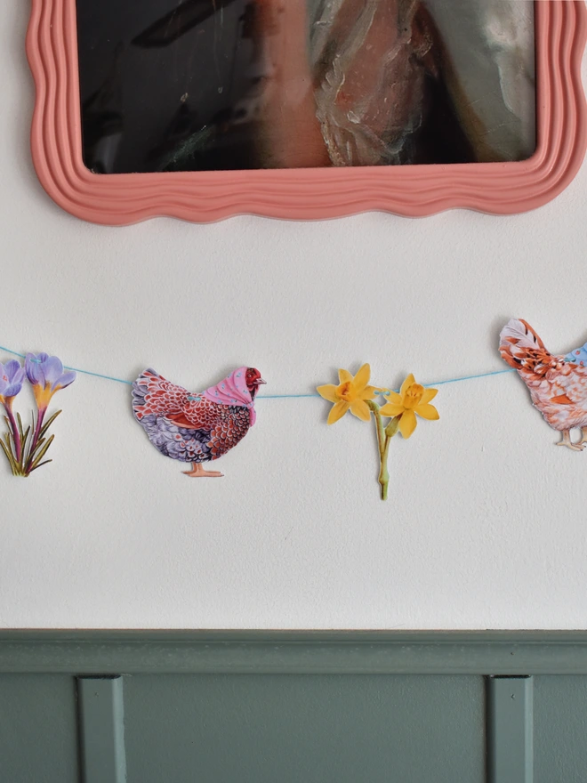 Chickens & Flowers Garland