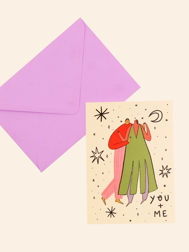 'You + Me' Woman And Man Love Card