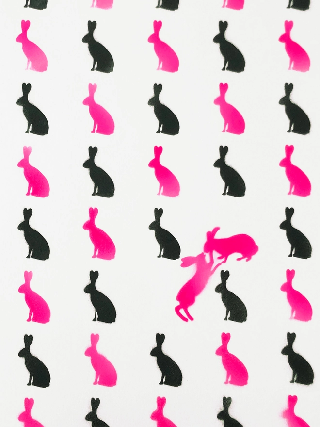 pink bunnies detail