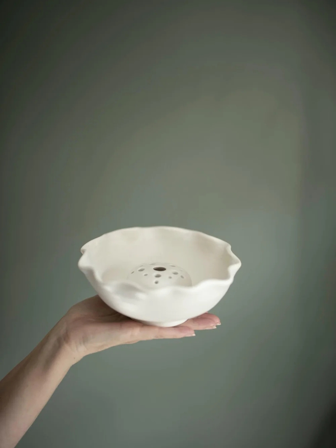 porcelain flower frog bowl