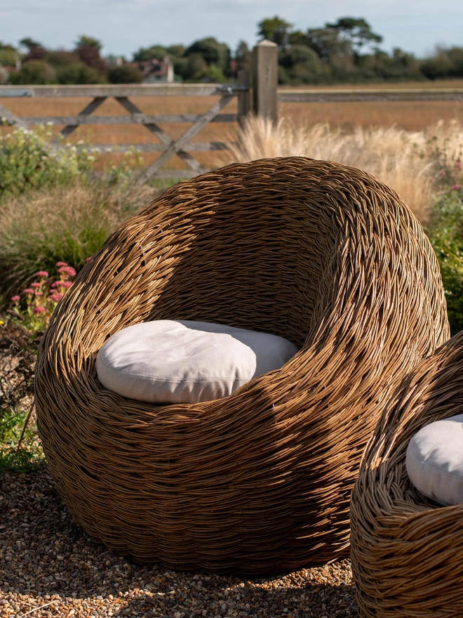 Willow woven armchair
