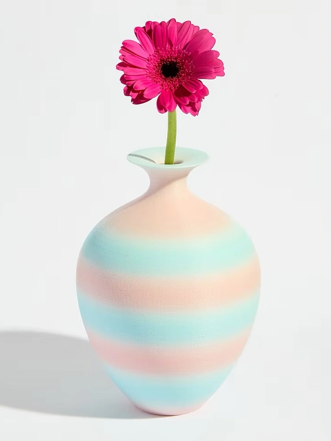 pink and blue 3d printed vase
