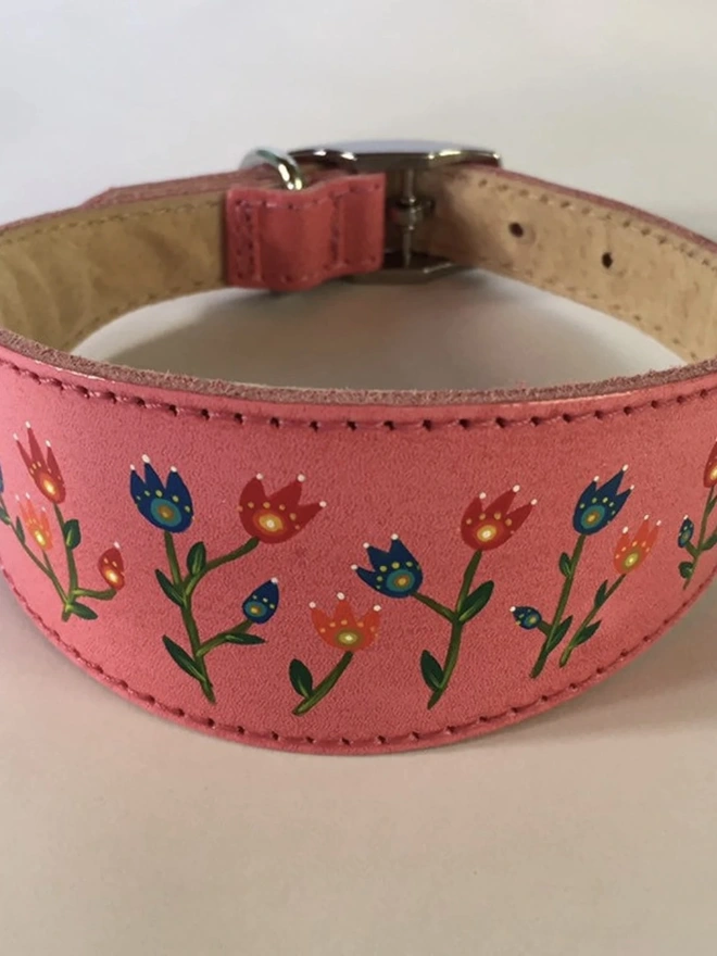 Medium/large Padded Leather sighthound Collar