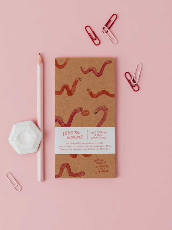 Feed The Worms Compostable Notepad