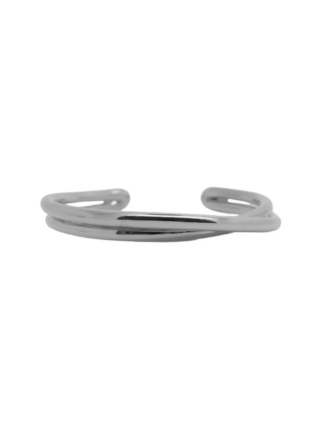 solid silver twisted bangle