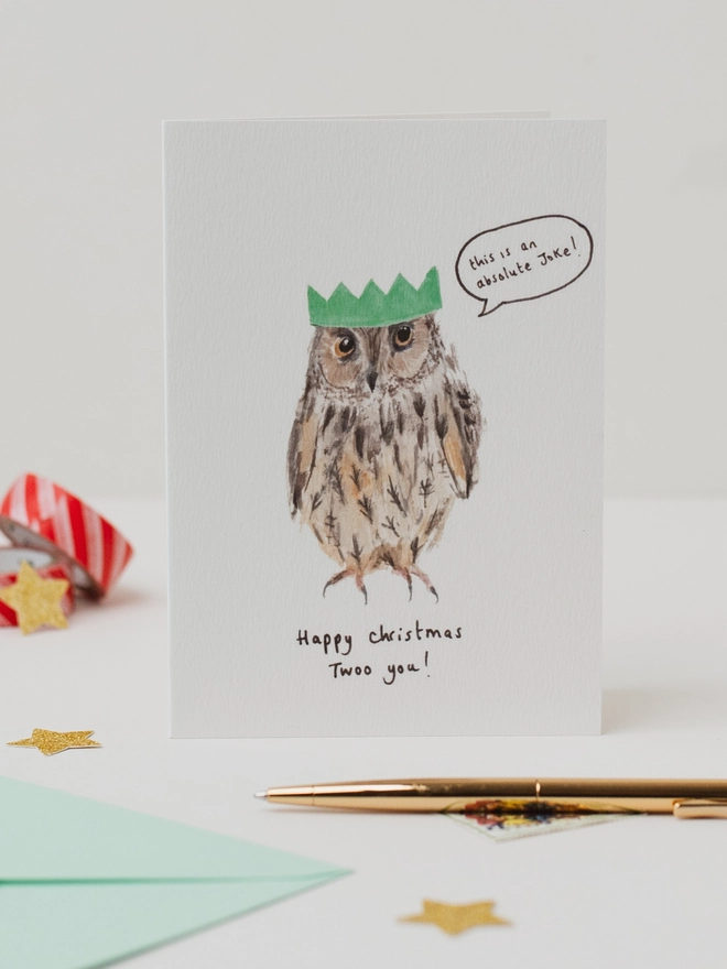 Owl Christmas Card 