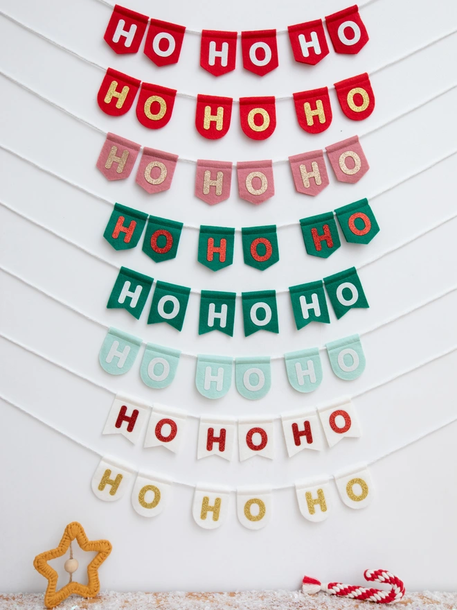 A range of HO HO HO christmas butning