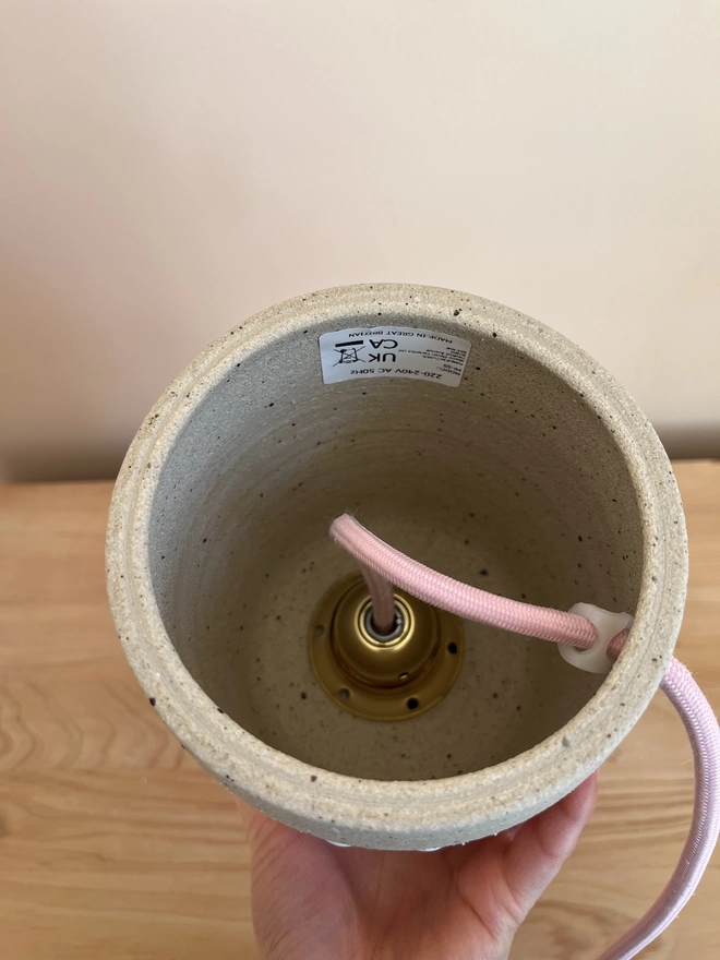 Ceramic Speckled Stoneware Pink Glaze Table Lamp