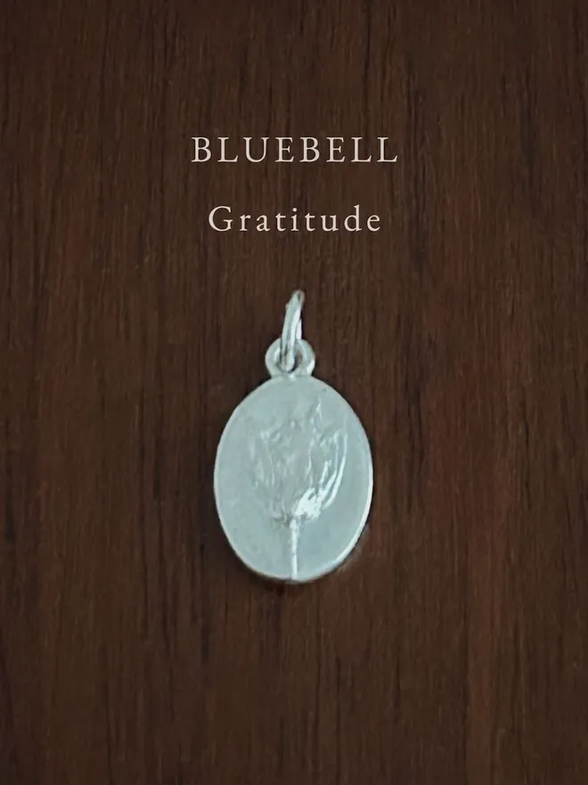 Bluebell Medal Charm ~ Sterling Silver
