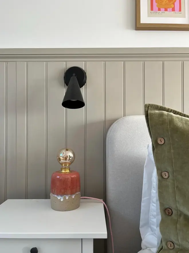 Ceramic Speckled Stoneware Pink Glaze Table Lamp