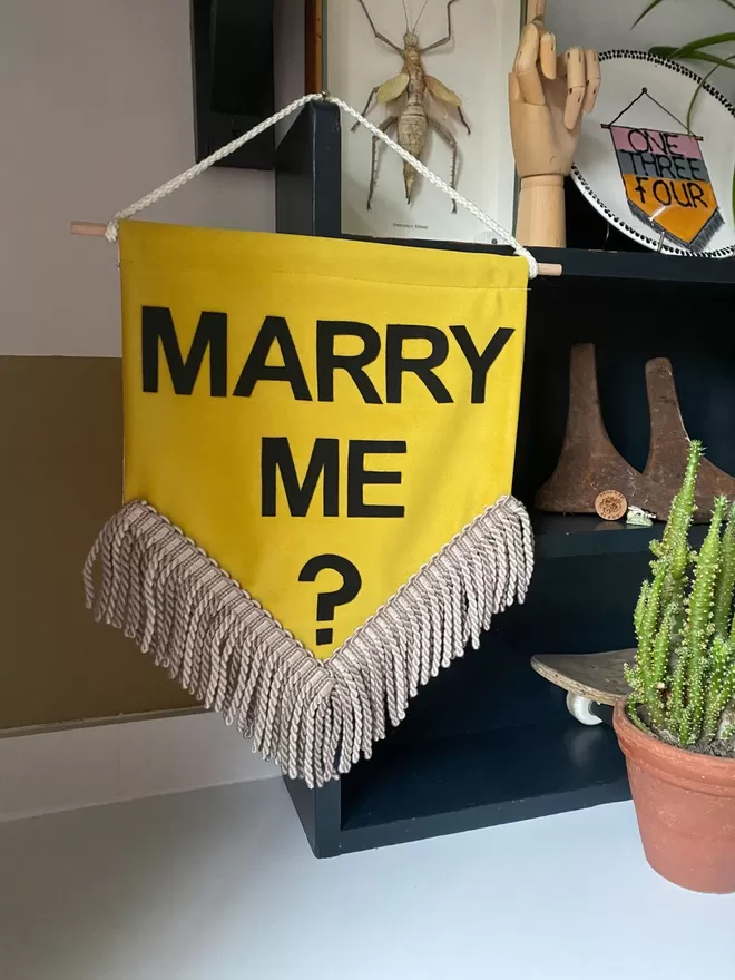 'Marry Me' Mini Velvet Wall Hanging