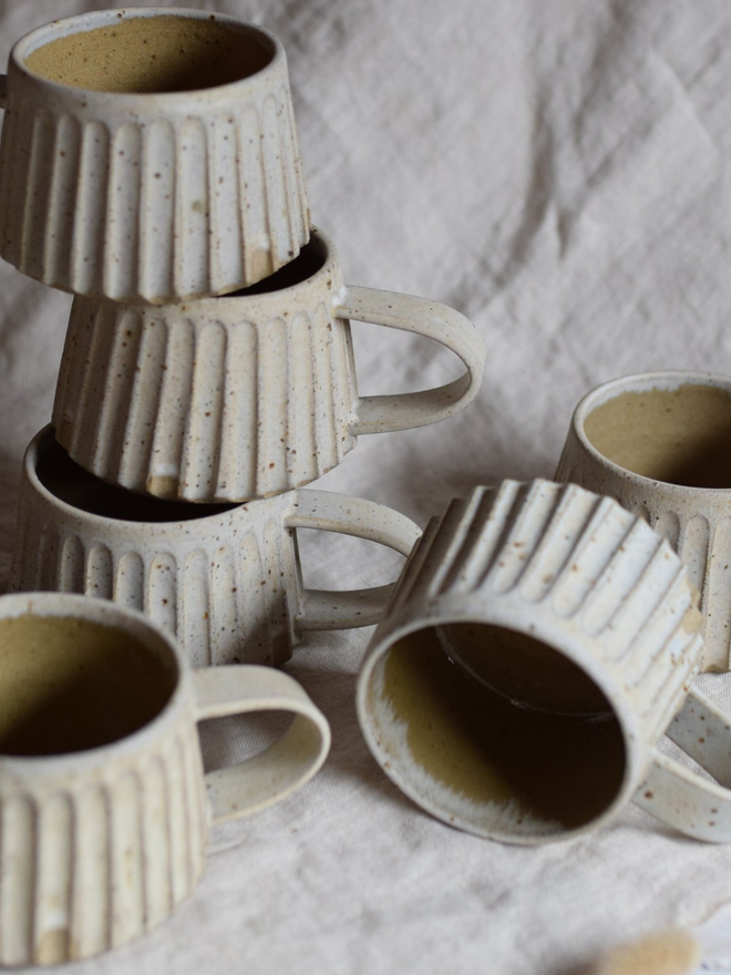 stoneware ridged mug