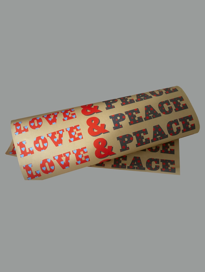LOVE & PEACE wrapping paper