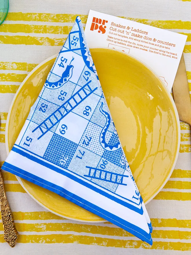 Snakes & Ladders Board Game Printed Napkin TBC