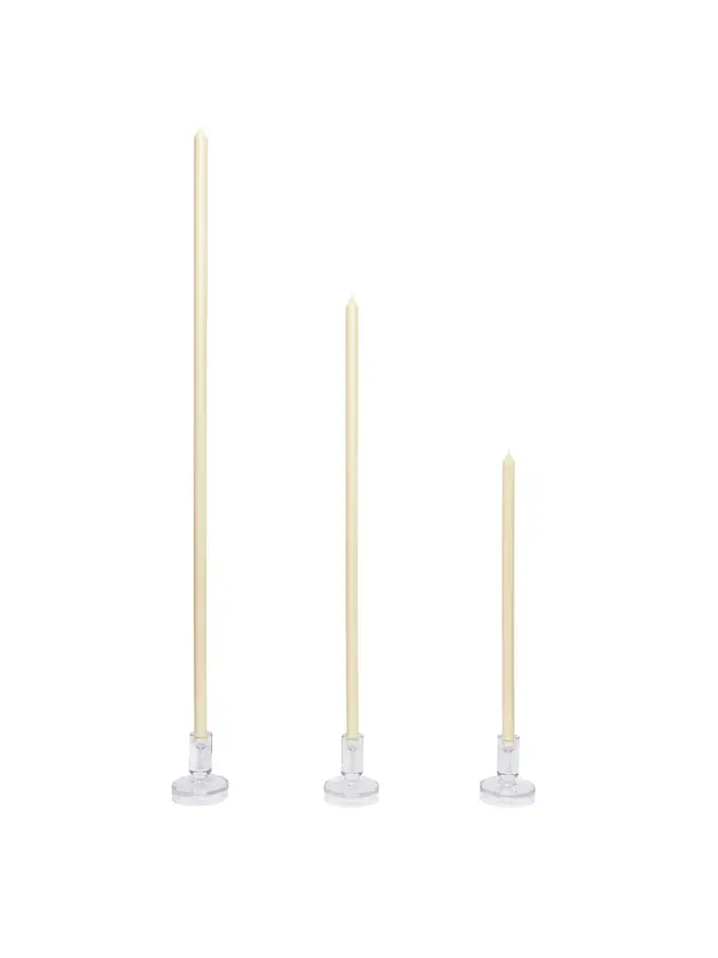 ivory taper candle pair