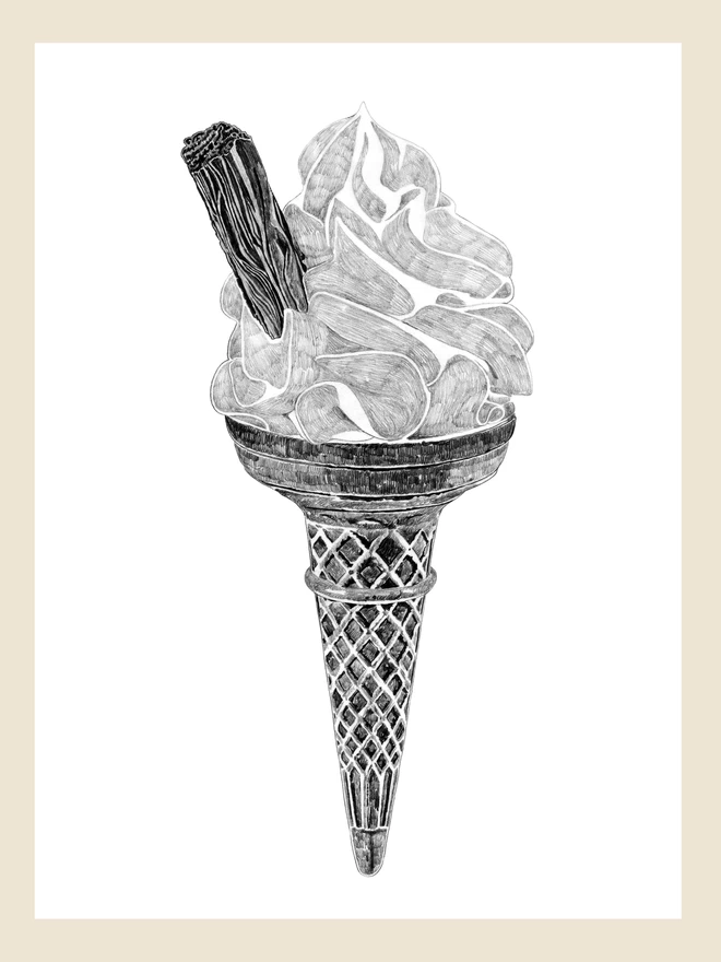 Artwork of the 99 ice cream art print