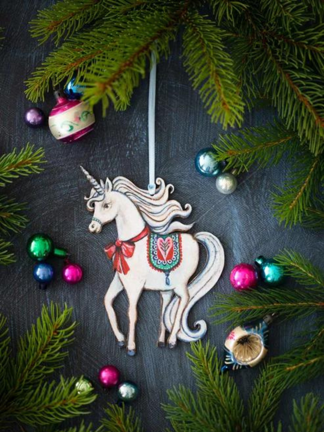 Unicorn Christmas tree decoration