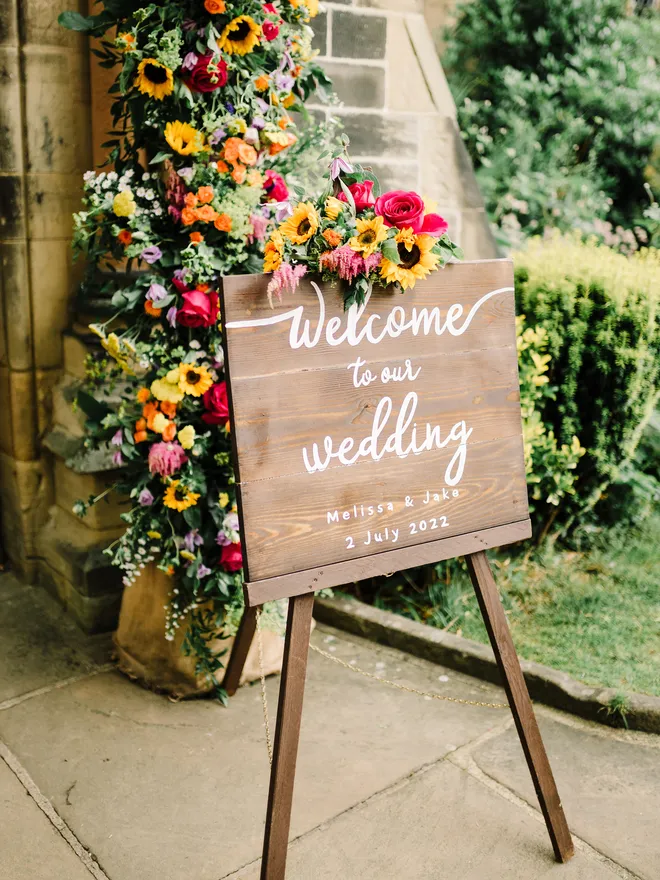 Wooden Wedding Welcome Board
