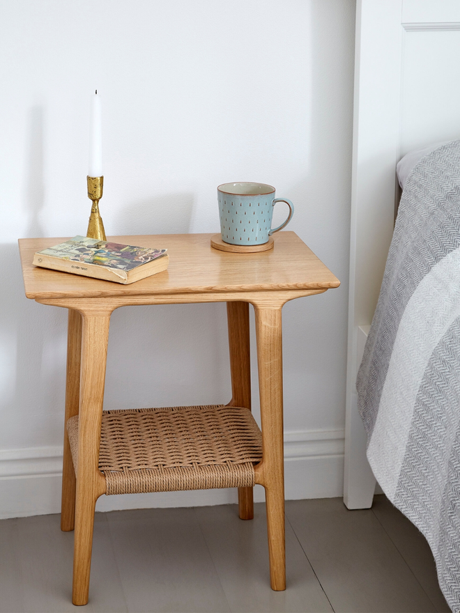 small handmade wooden side table