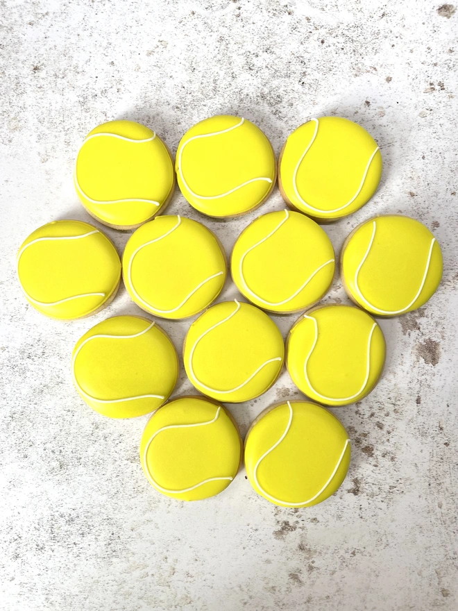Tennis ball biscuits