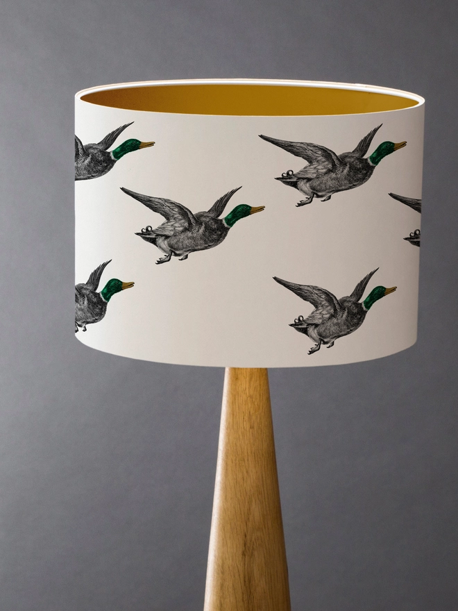 Ducks lampshade handmade on a lamp
