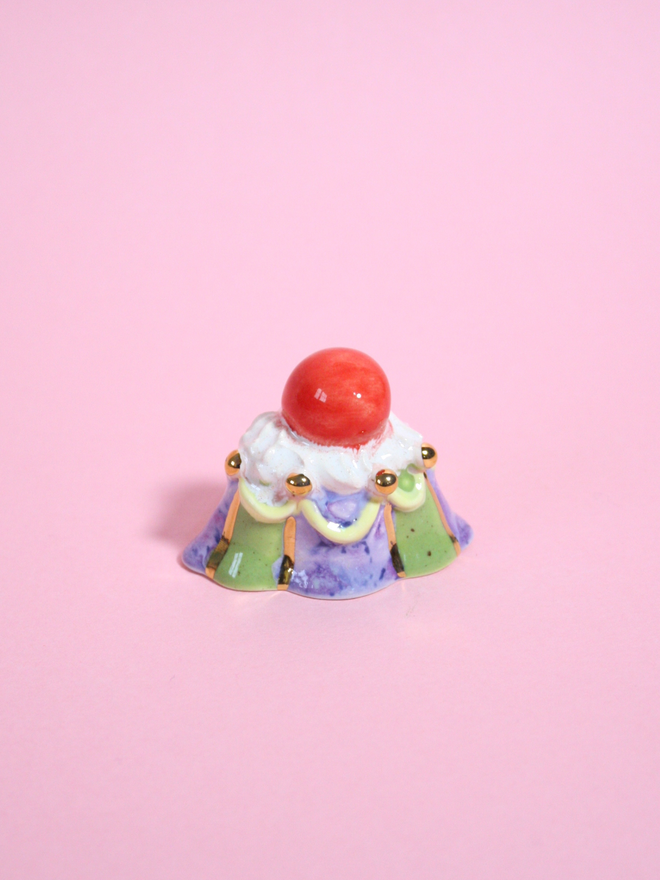 Mini Cherry On Top Ceramic Sculpture 