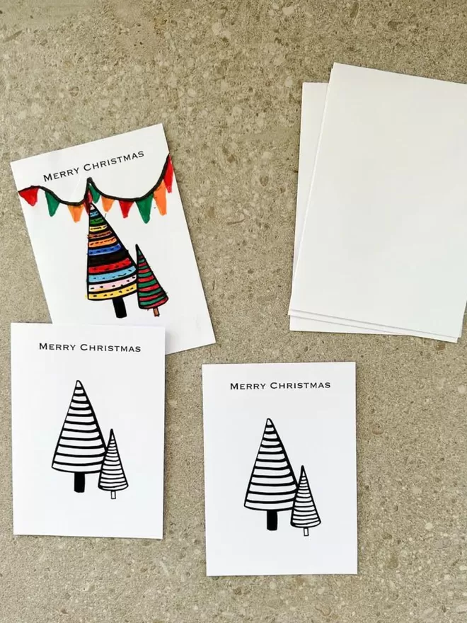 Colour In Your Own Alpine Christmas Cards - Pack Of 5