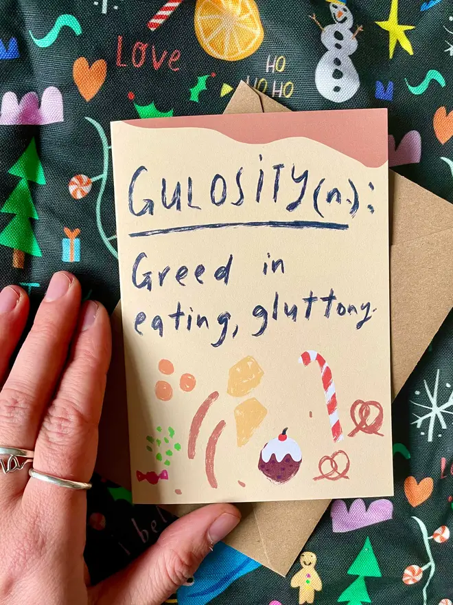 greedy christmas card