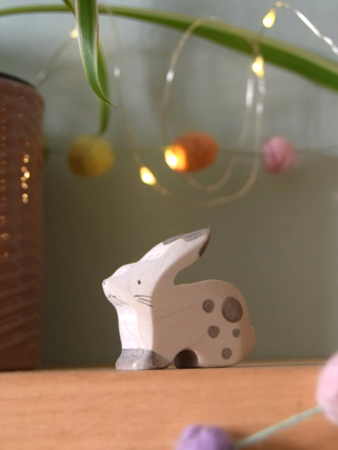 Wooden sitting Rabbit Toy