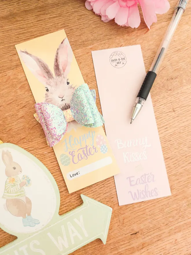 Easter gift for girls glitter hair bow