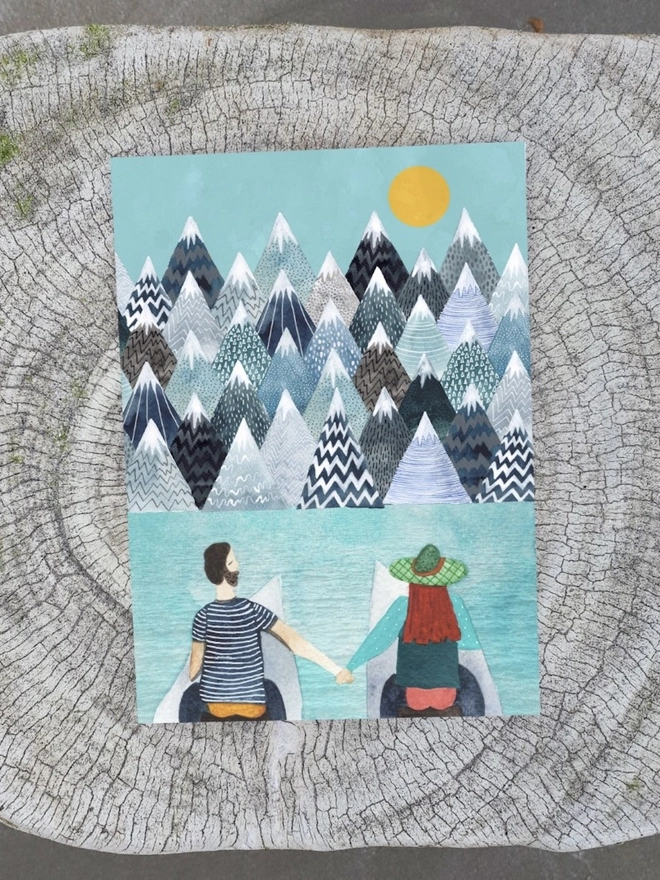  Mountain Lovers – Adventure Couple Greetings Card