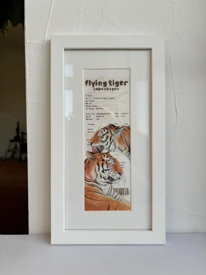 Hairbrush Flying Tiger Receipt Print, against a white background. 
