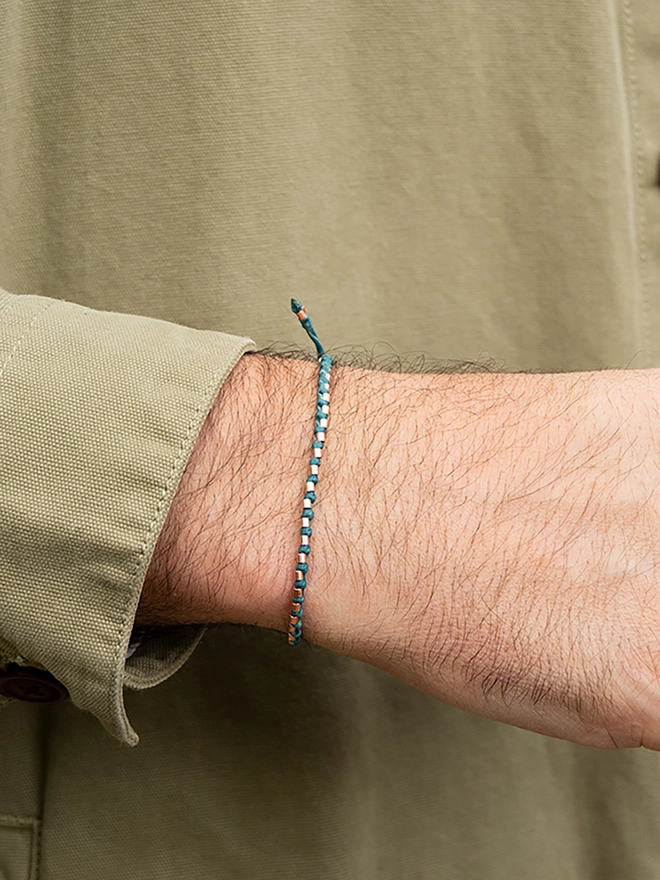 green copper rope bracelet