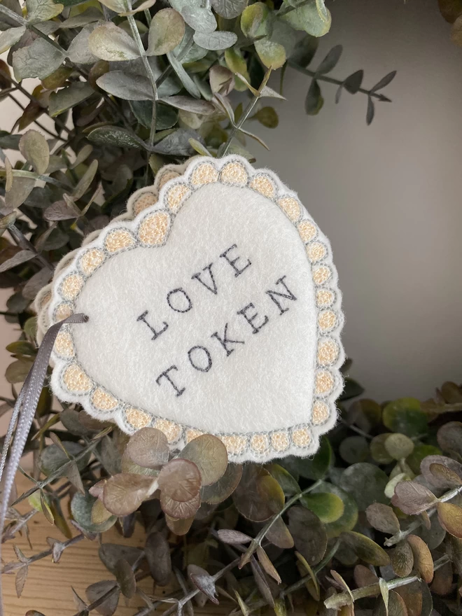 Love Token on a wreath