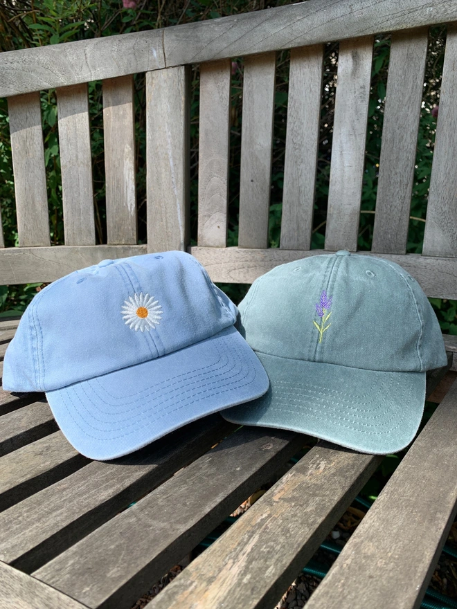 Vintage Canvas Pale Blue and Sage Green Cap