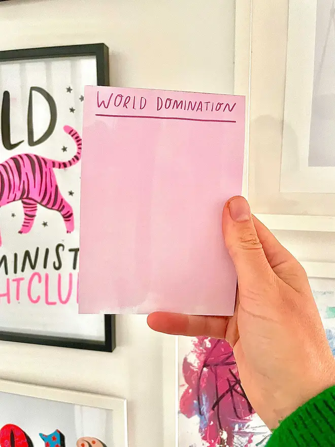 Plans for world domination begin here, on this trusty little notepad.