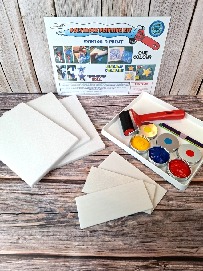 Poly block printing kit inks and foam blocks