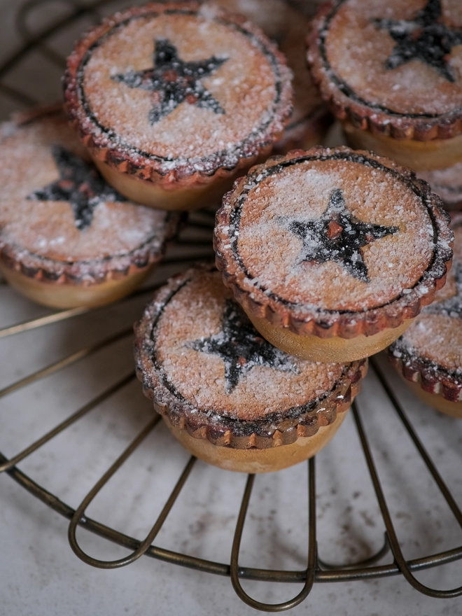 handpainted wooden mince pie with a secret message
